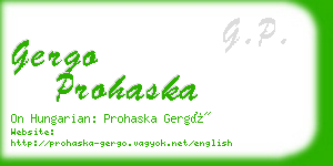 gergo prohaska business card
